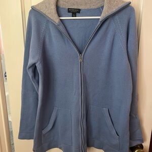 Cashmere Kinross Blue Zip-Up Sweater